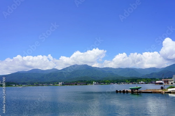 Obraz 加茂湖と山々