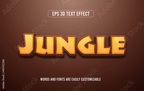 Obraz Jungle adventure 3d vector editable text effect