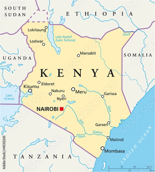 Obraz Kenya Map (mapa Kenia)
