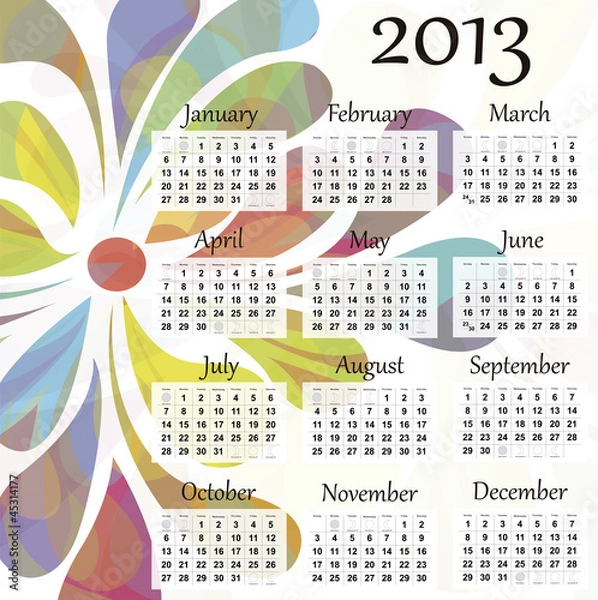 Fototapeta 2013 calendar