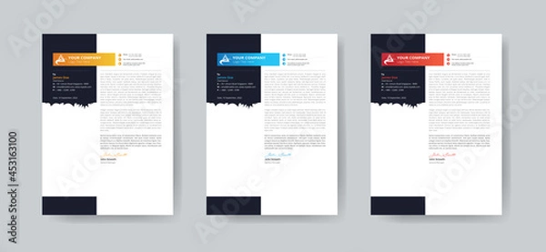 Fototapeta Modern Creative & Clean business style letterhead of your corporate project design vector & illustration letterhead design template