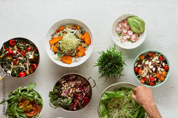 Obraz A variety of fresh salads