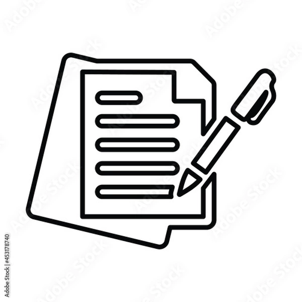 Obraz Writing, article, blog line icon. Outline vector.