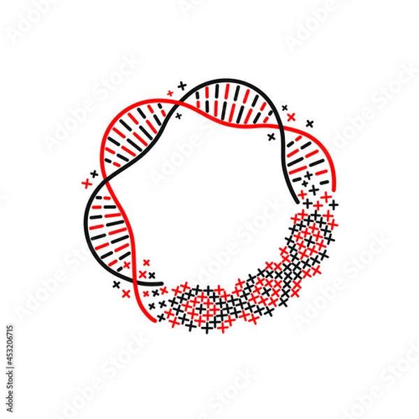 Obraz DNA molecule, Chromosomes ideas, cross stitch, dna helix molecule, genetic engineering, integration, puzzle, embroidery, wreath, vyshyvanka day, Ukraine tradition, vishivanka 