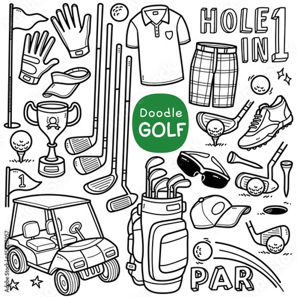 Obraz Golf Doodle Illustration