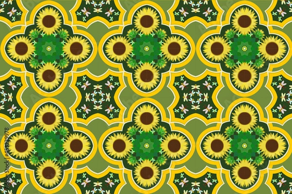 Obraz Sunflower summer seamless pattern 