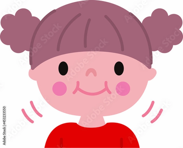 Obraz よく噛んで食べている女の子