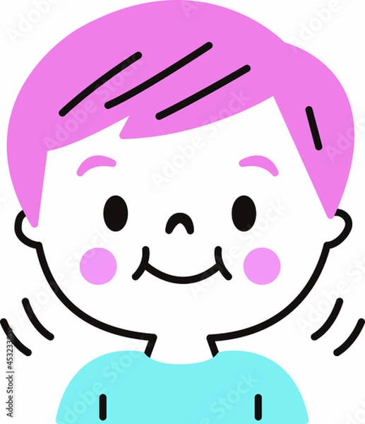 Obraz よく噛んで食べている男の子