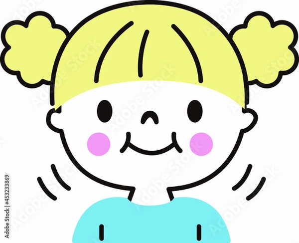 Obraz よく噛んで食べている女の子