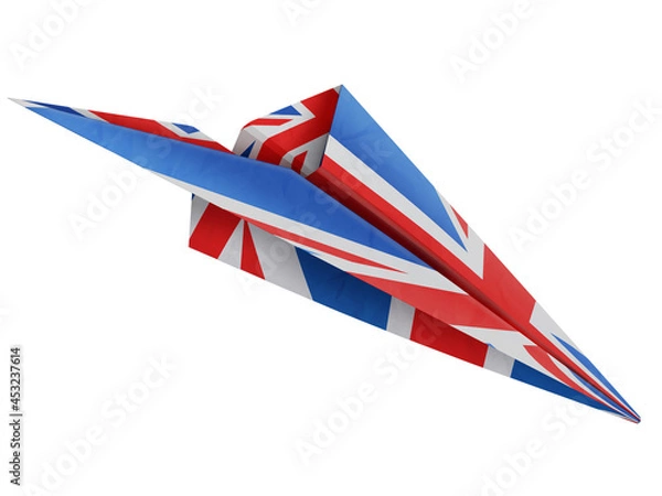 Obraz paper airplane with the flag UK