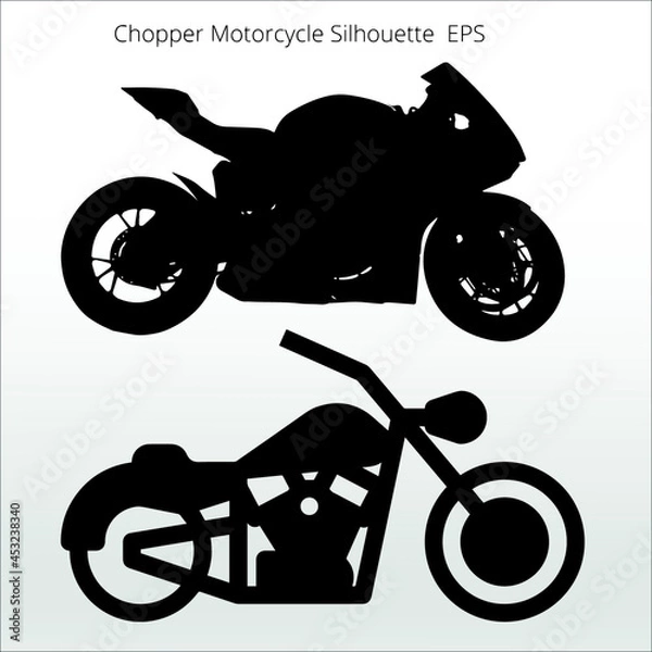 Fototapeta set of Chopper Motorcycle Silhouettes, line isolated or logo isolated sign symbol vector, outline and stroke style Collection of high-quality black style vector illustration,
