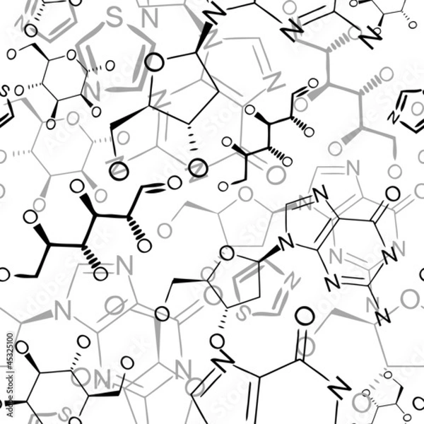 Fototapeta Seamless chemical pattern