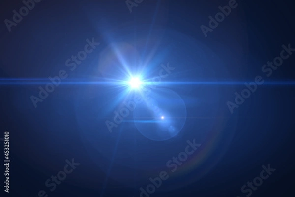 Fototapeta lens flare effect on black blackground
