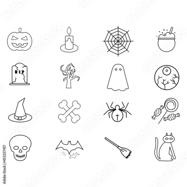 Obraz Halloween simple line icon vector illustration