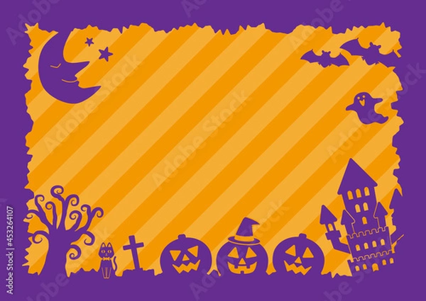 Fototapeta ハロウィンのフレーム紫