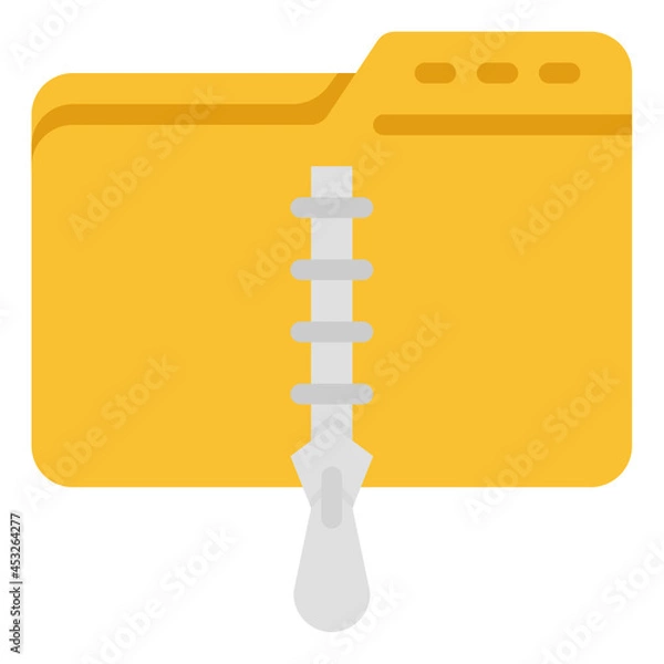 Fototapeta zip flat icon