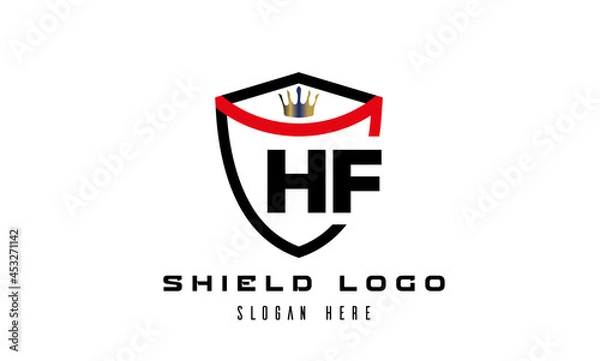 Obraz HF king shield latter logo vector
