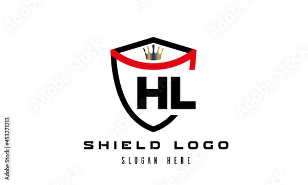 Obraz HL king shield latter logo vector