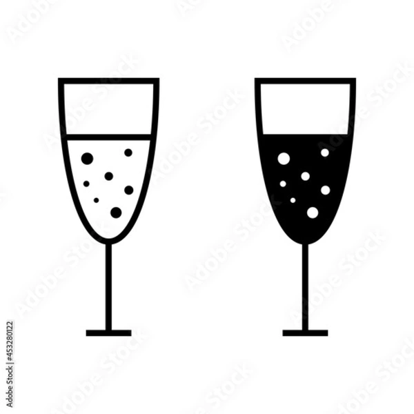 Obraz Glass of champagne icon