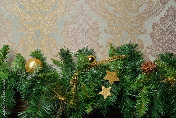 Fototapeta Christmas decoration with place for text