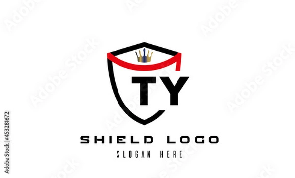 Obraz king shield TY latter logo vector