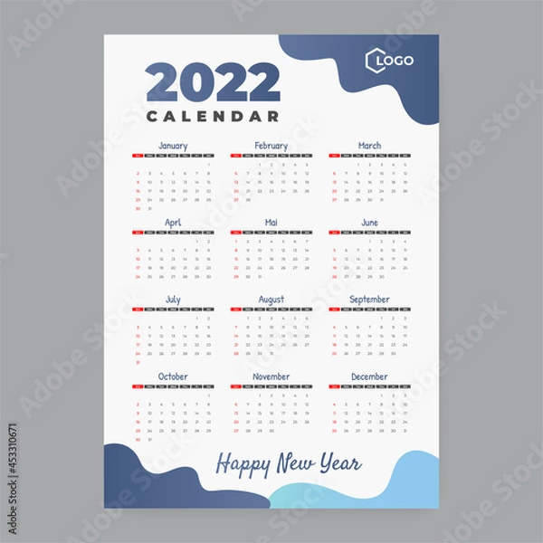 Obraz 2022 calendar template