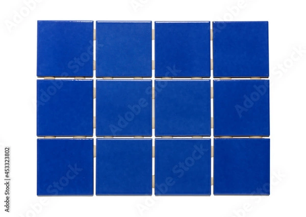 Fototapeta Group of simple dark blue tiles, isolated