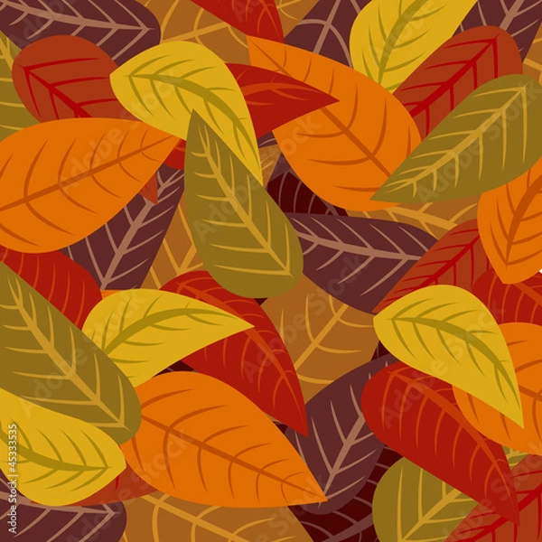 Obraz Autumn leaves vector illustration