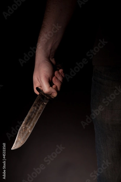 Obraz Mann mit großem Messer - Verbrecher