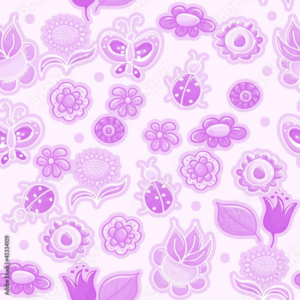 Fototapeta Seamless texture with insects