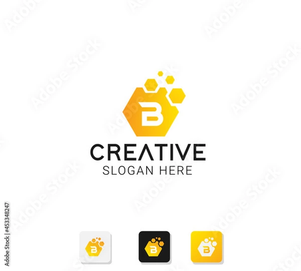 Obraz Modern abstract logo with initials letter b