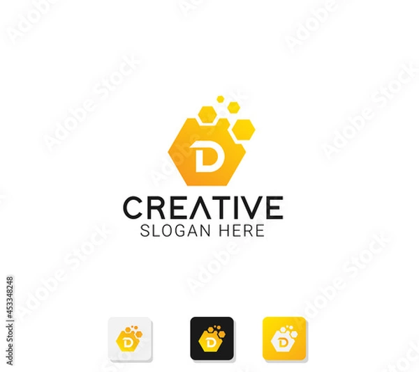 Obraz Modern abstract logo with initials letter d