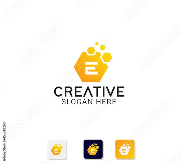 Obraz Modern abstract logo with initials letter e