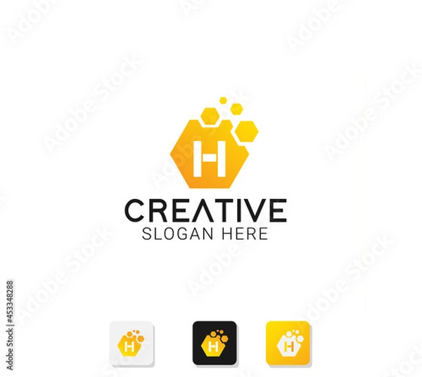 Obraz Modern abstract logo with initials letter h