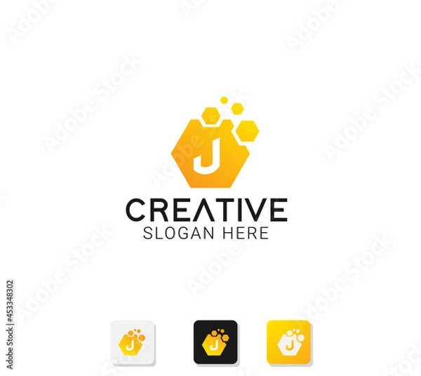 Obraz Modern abstract logo with initials letter j