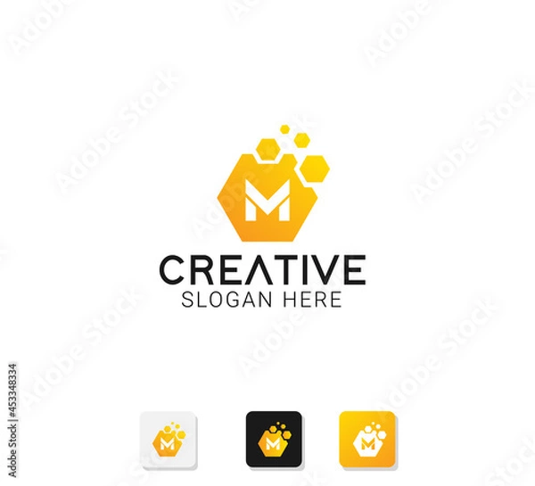 Obraz Modern abstract logo with initials letter m