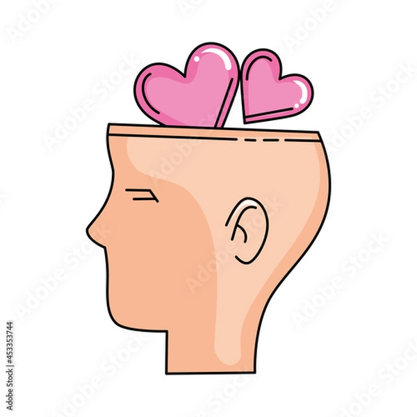 Obraz hearts inside head