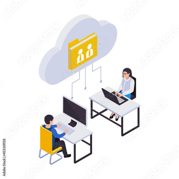 Fototapeta Group Folder Collaboration Composition