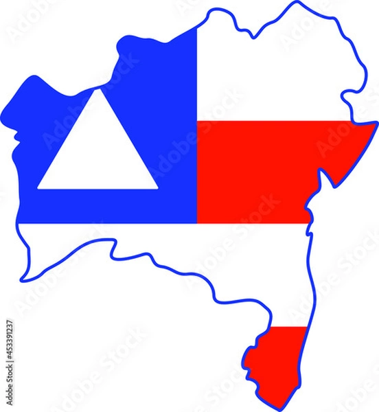 Fototapeta Flag map of the brazilian state of bahia