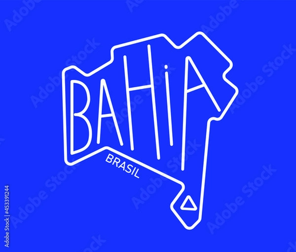 Fototapeta Geometric map of the brazilian state of Bahia