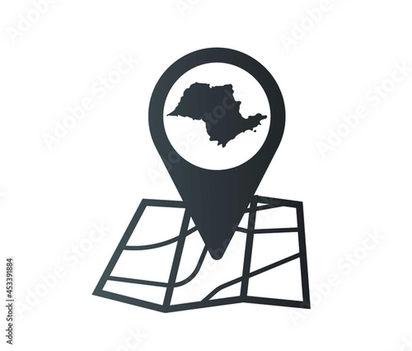 Fototapeta map icon of brazilian state of São Paulo