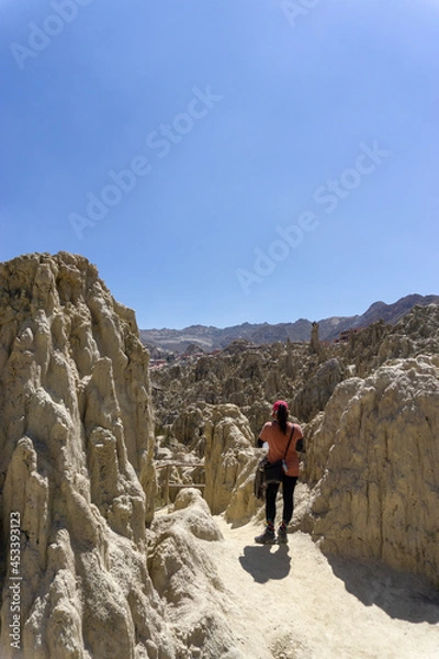 Obraz The Valley of the Moon in La Paz, Bolivia, is a geologically formed mud mountain that has been eroded over time.