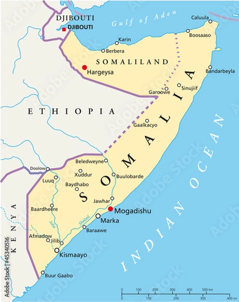 Obraz Mapa Somalii (mapa Somalii)