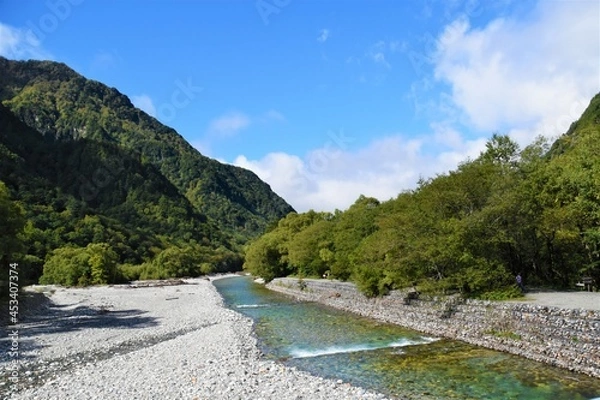 Obraz 晴れの日の川