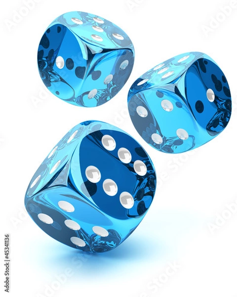 Obraz Blue transparent dices
