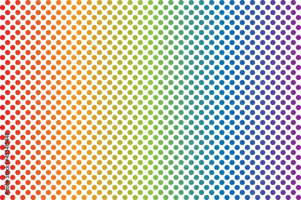 Fototapeta Rainbow polka dots background - Vector illustration.