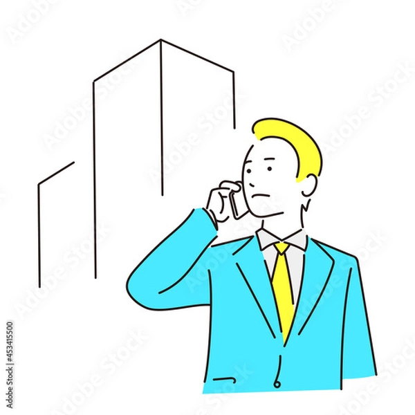 Obraz 電話をかけているビジネスマン