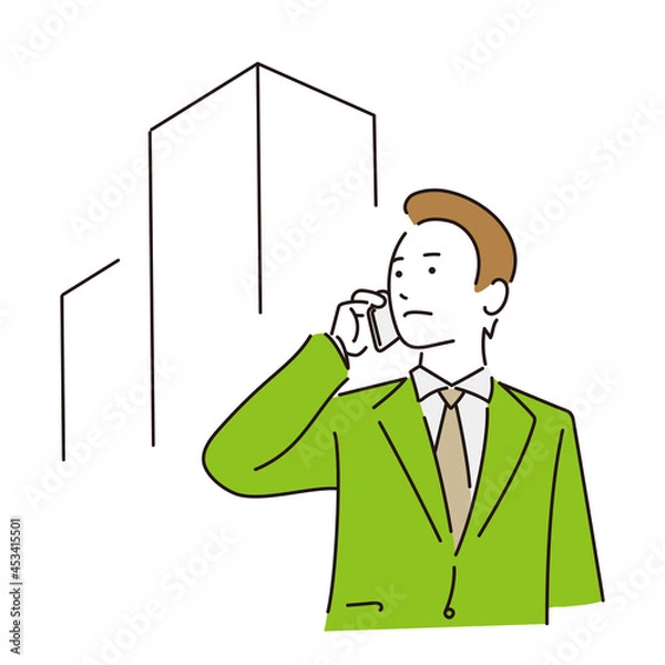 Obraz 電話をかけているビジネスマン