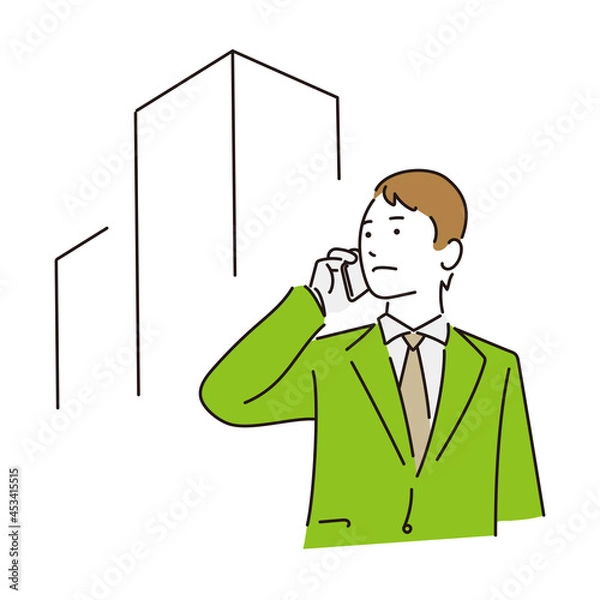 Obraz 電話をかけているビジネスマン