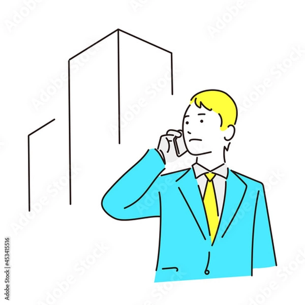 Obraz 電話をかけているビジネスマン